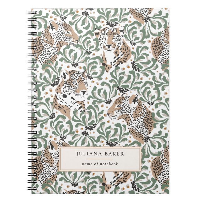 Cuaderno El follaje Leopardo moderno (Frente)