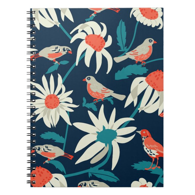 Cuaderno El fondo es impecable, con flores y pájaros (Frente)
