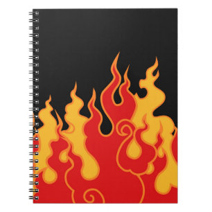 Cuaderno El fuego. Lenguas flamencas en un fondo negro. Vin