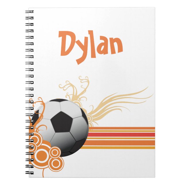 Cuaderno El fútbol se divierte nombre personalizado juego (Frente)