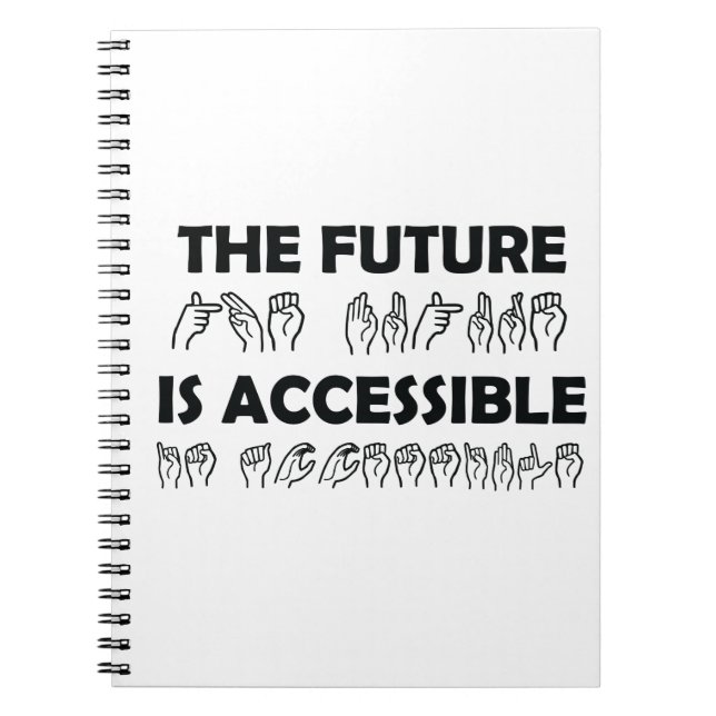 Cuaderno El futuro es lenguaje de Rótulo ASL accesible (Frente)