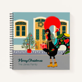 Cuaderno El gallo portugués con un regalo de Navidad