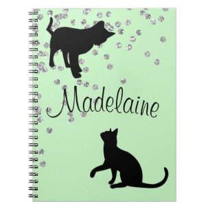 Cuaderno El gato ama los lugares verdes modernos de la ment