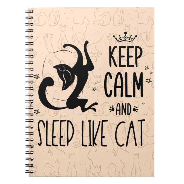 Cuaderno El Gato Amante Mantiene La Calma Y Duerme Como Gat (Frente)