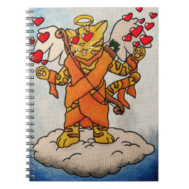 Cuaderno El gato del amor del el día de San Valentín Cupido