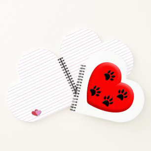 Cuaderno El Gato Enamoraba El Corazón Rojo Y Las Paws