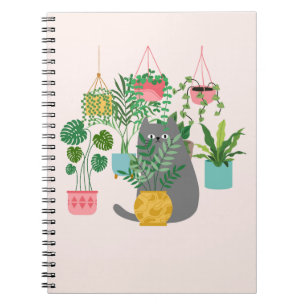 Cuaderno El gato entre plantas es gracioso