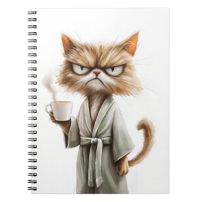 Cuaderno El gato gruñón necesita café (Frente)