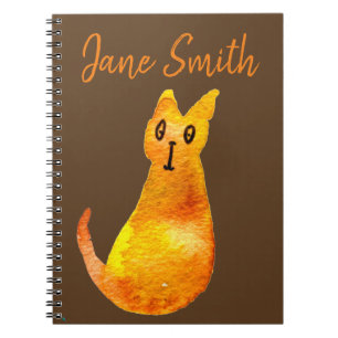 Cuaderno El gato jengibre adorable acuarela arte de ilustra