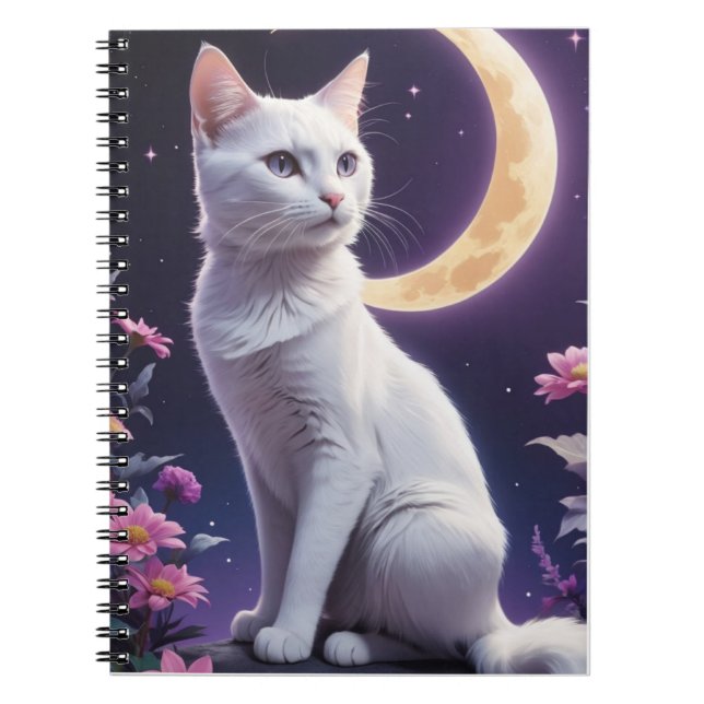 Cuaderno El gato lindo en la luna creciente (Frente)