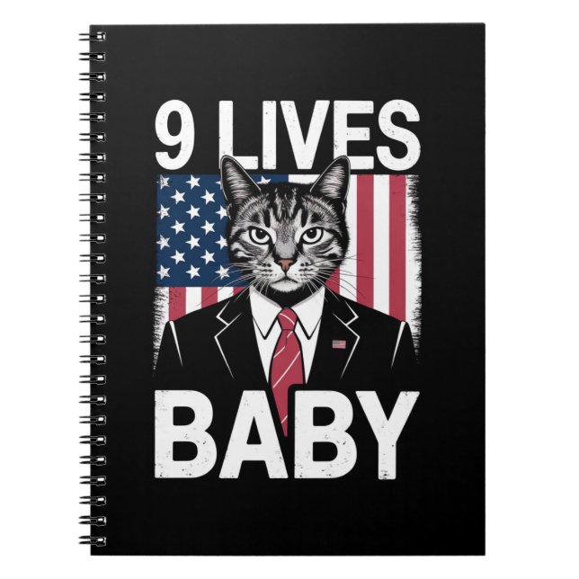 Cuaderno El gato Trump 9 vive un gato gracioso de Trump (Frente)