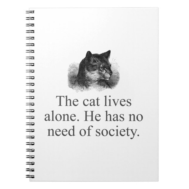 Cuaderno El gato vive solo (Frente)