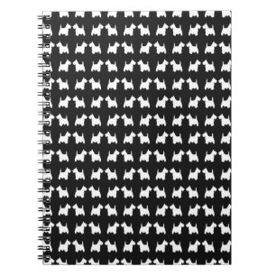 Cuaderno El gemelo blanco del perro del escocés siluetea e