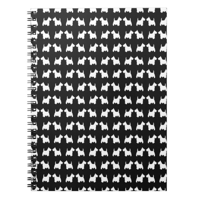 Cuaderno El gemelo blanco del perro del escocés siluetea el (Frente)