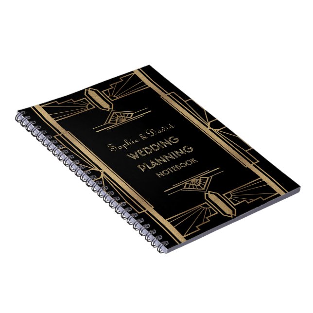 Cuaderno El glamoroso planificador de bodas de arte Gatsby  (Lado Derecho)