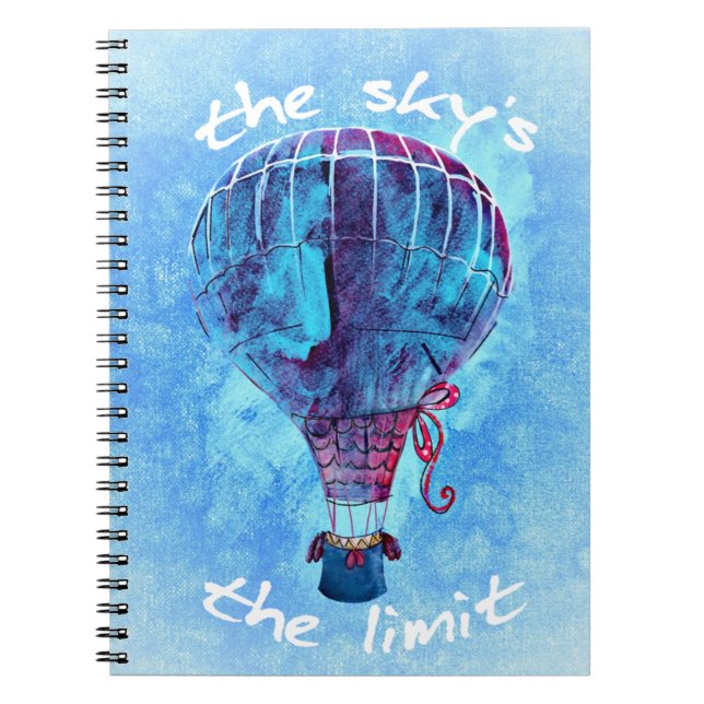 Cuaderno El globo del aire caliente de la acuarela del (Frente)