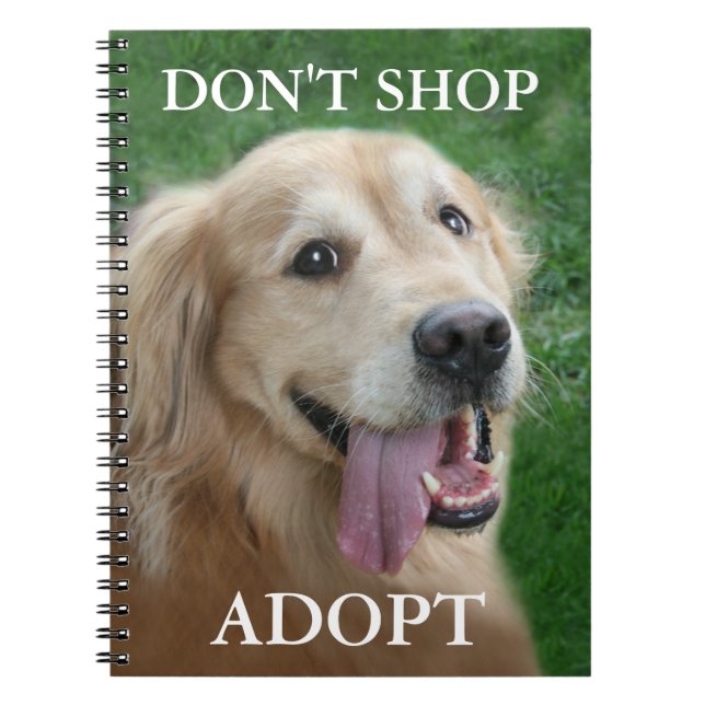 Cuaderno El golden retriever no hace compras adopta rescate (Frente)