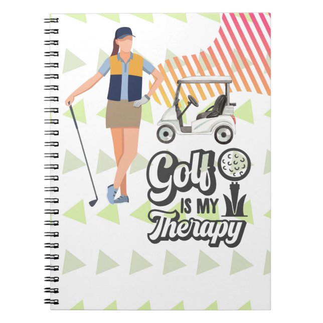 Cuaderno El golf es mi terapia para Lady golfer (Frente)