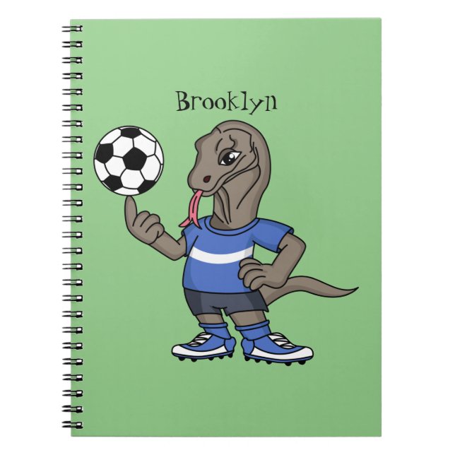 Cuaderno El gracioso personalizado de fútbol del dragón Kom (Frente)