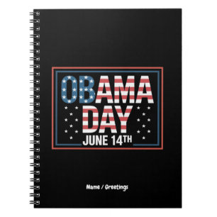 Cuaderno El gracioso tributo del Día de Obama el 14 de juni