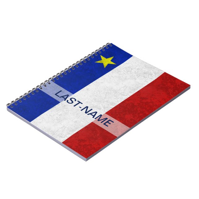Cuaderno El Grunge apenado apellido acadiense de la bandera (Lado Izquierdo)