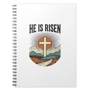 Cuaderno Él ha resucitado Cruz Amanecer Cristiano Camiseta