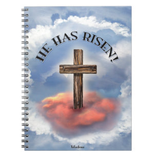 Cuaderno Él Ha Resucitado Cruz Áspera Con Nubes