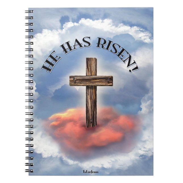 Cuaderno Él Ha Resucitado Cruz Áspera Con Nubes (Frente)