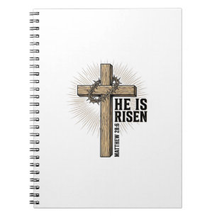 Cuaderno Él ha resucitado Cruz Mateo 28_6 Vintage D cristia