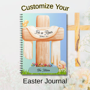 Cuaderno Él ha resucitado Mateo 28:6 Cruz cristiana