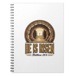 Cuaderno Él ha resucitado Mateo 28 6 Diseño Cristiano Vinta