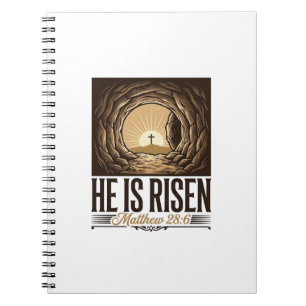 Cuaderno Él ha resucitado Tumba de Pascua Cruz Camiseta cri