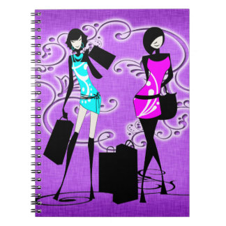 Cuaderno El hacer compras púrpura de moda de los modelos de