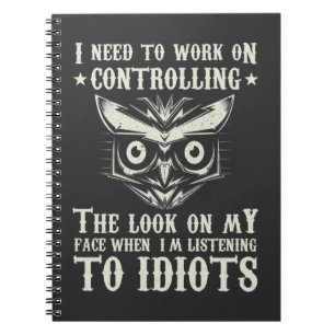 Cuaderno El hombre inteligente que controla mi cara búho s