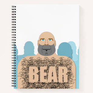 Cuaderno El hombre oso calvo musculoso de SlipperyJoe carri