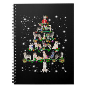 Cuaderno El Husky Árbol De Navidad Cubierto De Lámparas