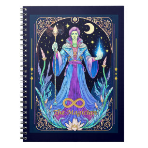 Cuaderno El Ilustracion de la tarjeta Tarot, el mago