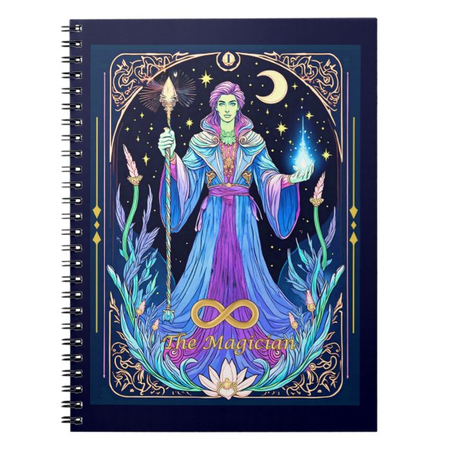 Cuaderno El Ilustracion de la tarjeta Tarot, el mago (Frente)
