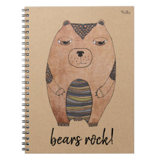 Cuaderno El Ilustracion del oso de vuelta a la oficina esco