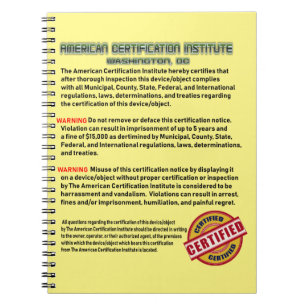Cuaderno El Instituto de Certificación Americano