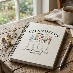 Cuaderno El jardín de la abuela flores de nacimiento el amo