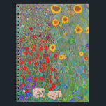 Cuaderno El jardín de la granja Gustav Klimt con girasoles<br><div class="desc">El jardín de granja de Gustav Klimt con cuaderno de girasoles.</div>