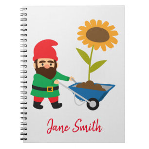 Cuaderno El jardín lindo gnomes divertido
