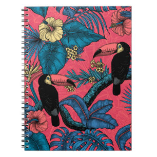 Cuaderno El jardín turístico en rojo y azul