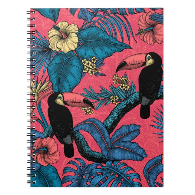 Cuaderno El jardín turístico en rojo y azul (Frente)