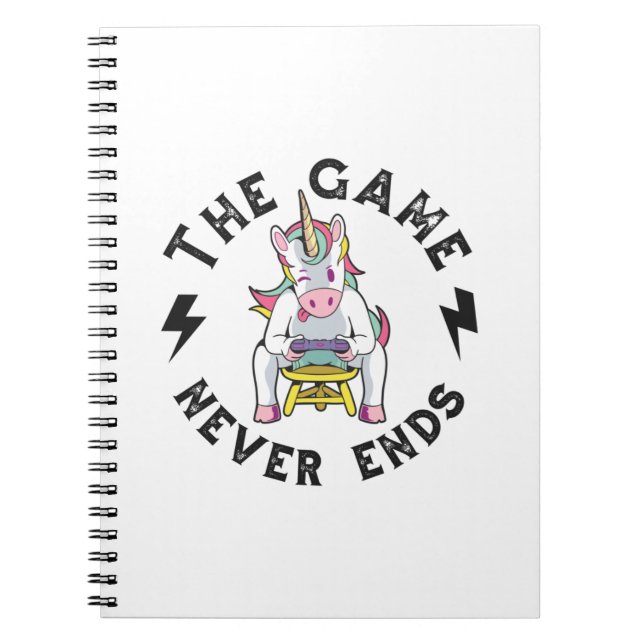Cuaderno El juego nunca termina para Unicornios (Frente)