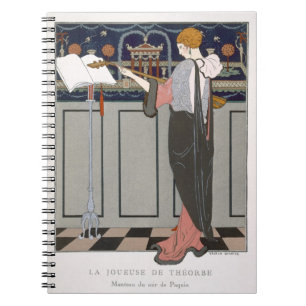Cuaderno El jugador de Theorbo, diseño para una capa de la