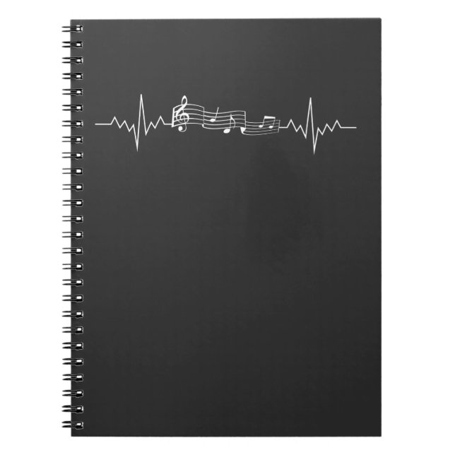 Cuaderno El latido del corazón del personal de la música a (Frente)