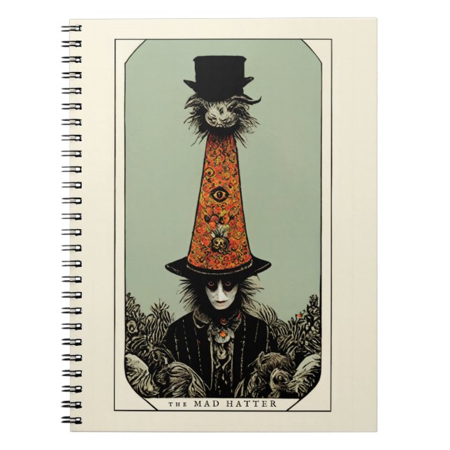 Cuaderno El loco odio vintage Whimsical Tarot inspirado (Frente)