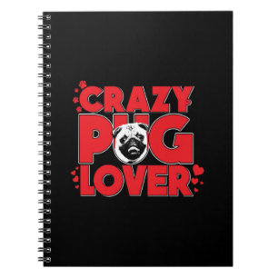 Cuaderno El loco Pug Lover Pug Dueño Regalo